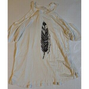 Tribal Top Girl LA Tshirt Tank With Feather Size L